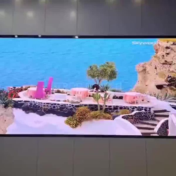 Hotel lobby LED display installed on the wall