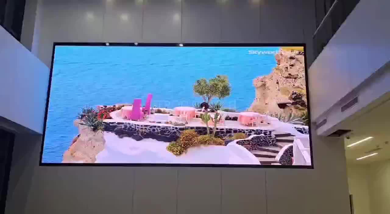 Hotel lobby LED display installed on the wall