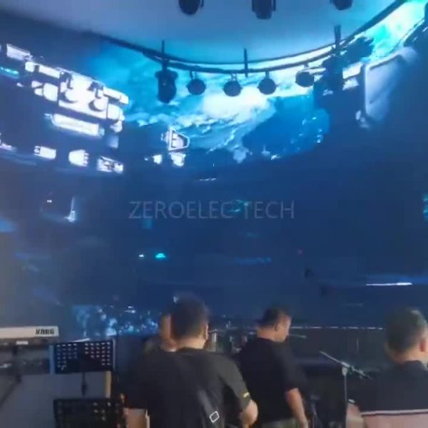Band performance stage background curved LED display