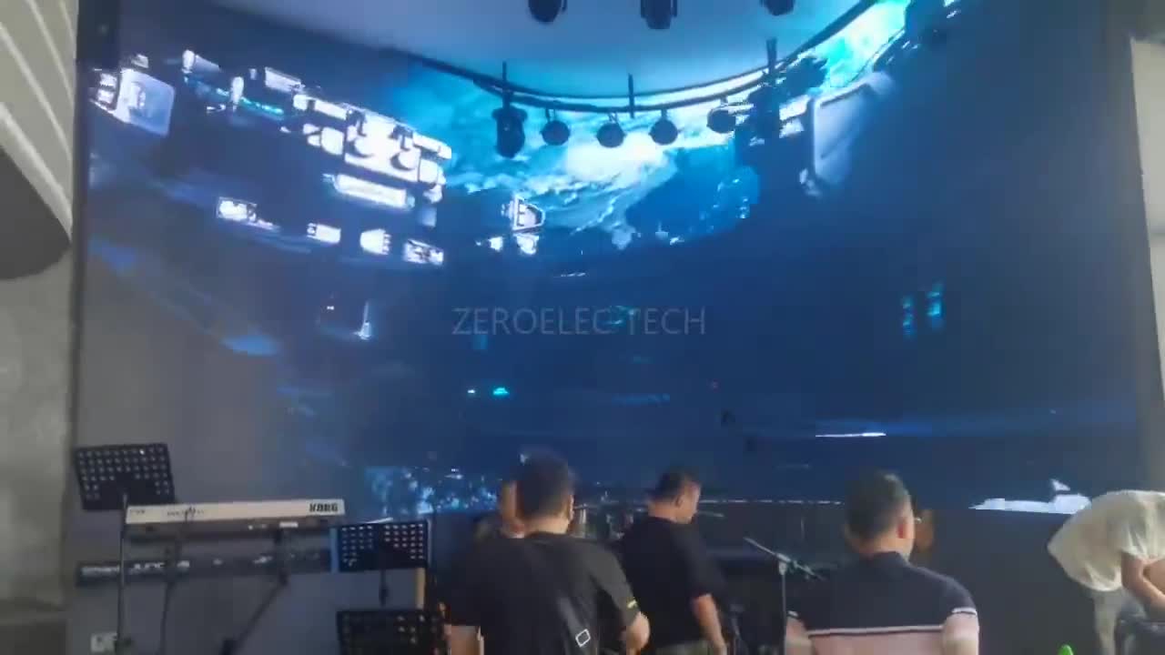 Band performance stage background curved LED display