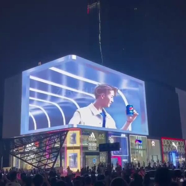 Shopping mall outdoor p3 corner LED advertising display 3D display